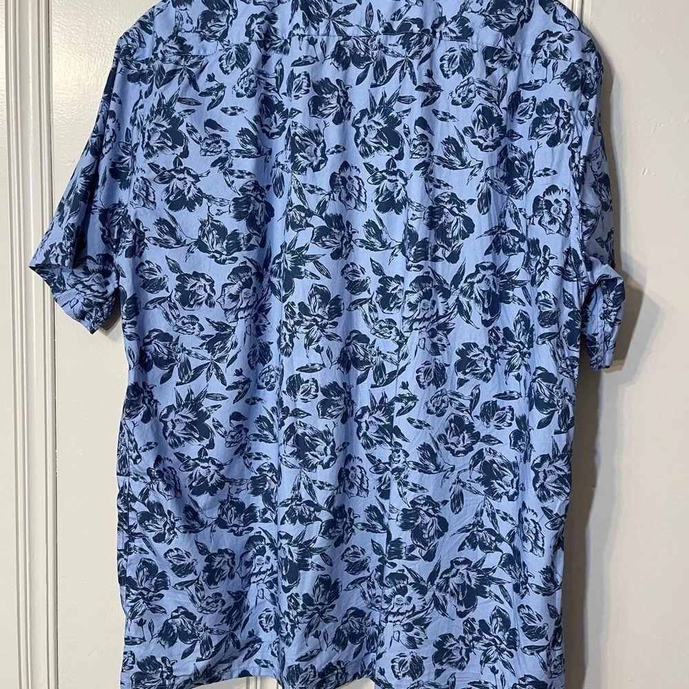 Haspel Clio Light Blue Tonal Floral Button Down Short Sleeve Shirt New Orleans‎ - Picture 3 of 9